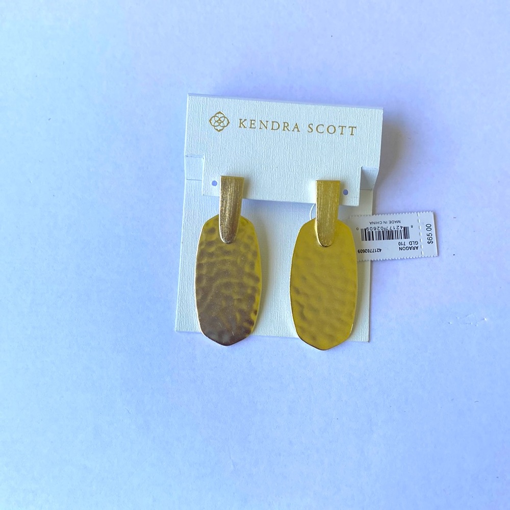 NWT Kendra Scott Aragon Gold Hammered